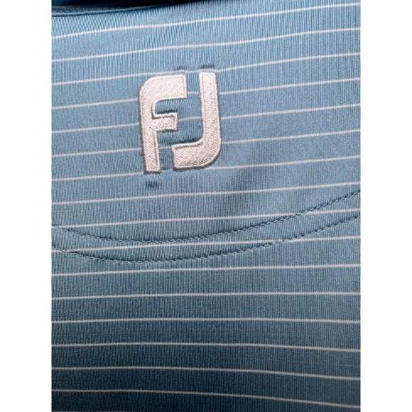 FootJoy FJ Prodry Stretch Shirt Men XL Stripe  Polo Reef‎ Blue & white - Picture 12 of 15